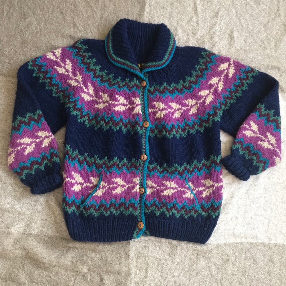 Vintage Handmade Wool Sweater made in Ecuador